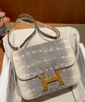 에르메스 콘스탄스24 옴브레 금장 리자드 가죽